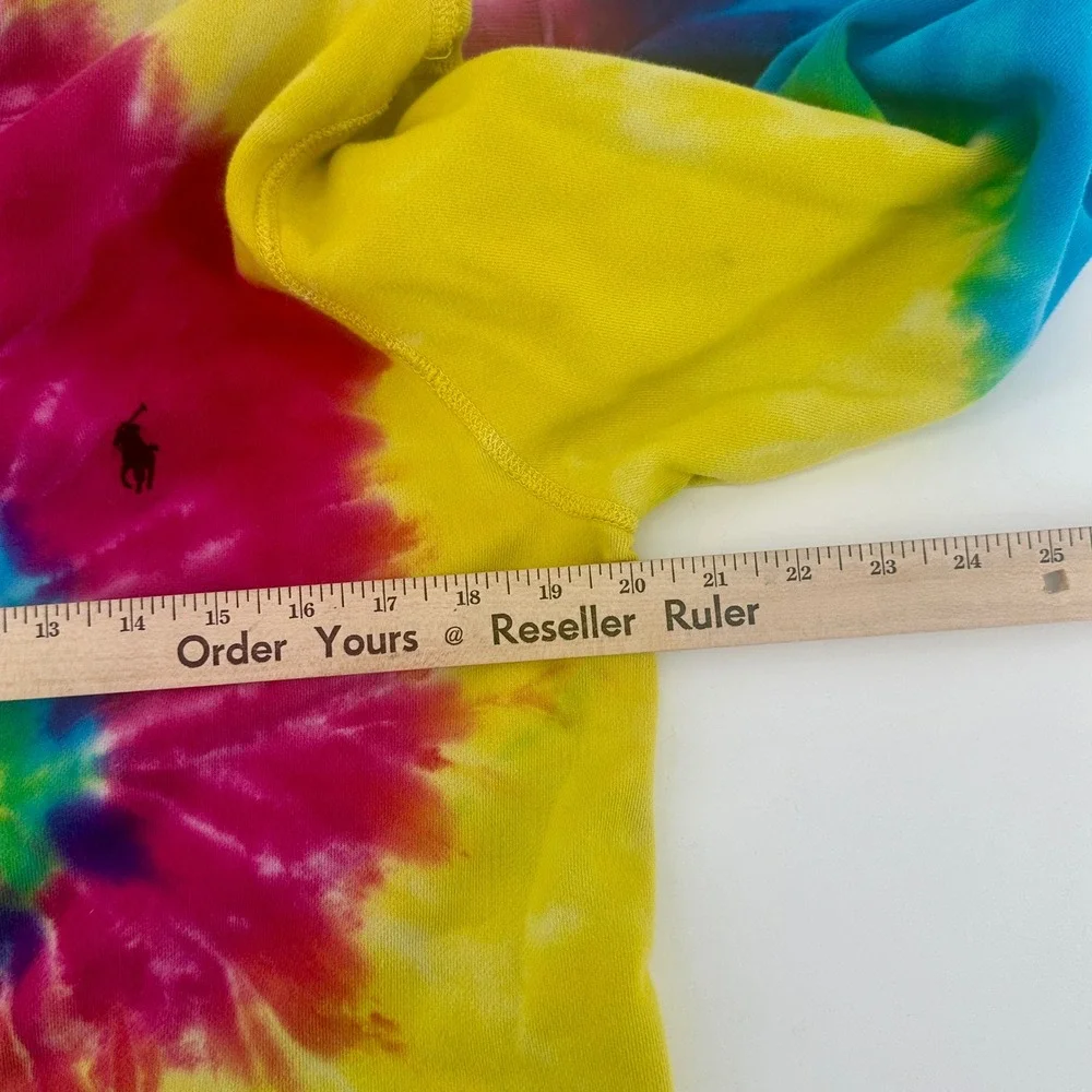 Polo Ralph Lauren Hoodie Mens Medium Tie Dye Regular Fit Pony Logo Fleece Cotton